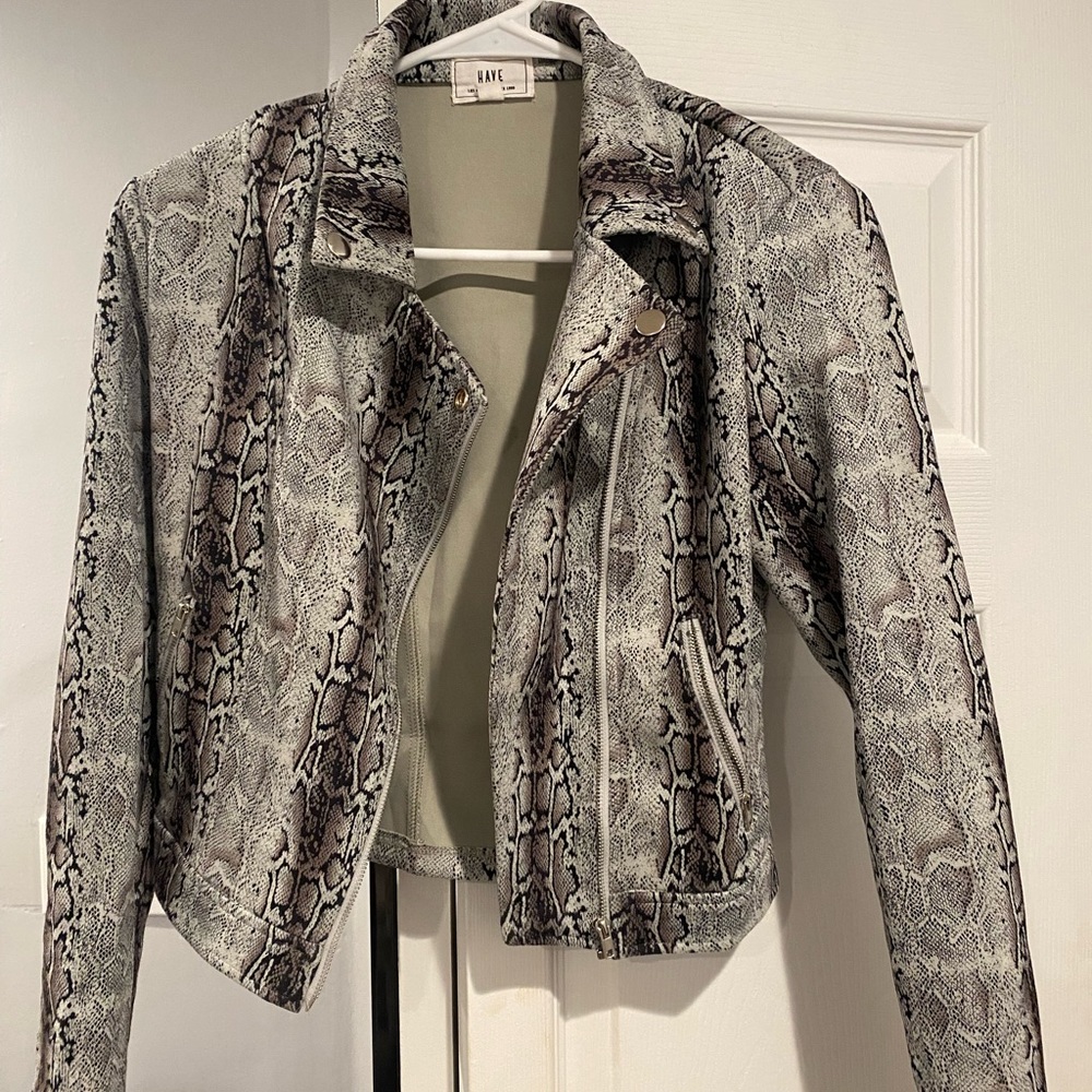 Snake print felt jacket